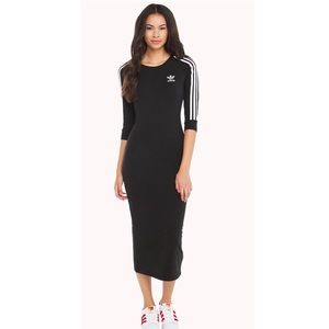 Adidas black midi dress